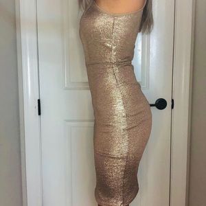 Gold Tight Sparkle Cocktail Dress